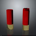 Red Bullets With Gold Base On Dark Background Showing Reflection 3d model