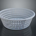 Adorable Small Animal Resting In White Plastic Basket Indoors