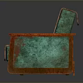 Traditional Decorative Sofa With Red Gold Intricate Pattern Green Armrests And Wooden Legs