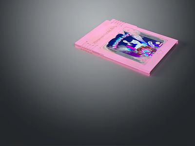 Pink Transparent Folder With Colorful Pattern Daily Supplies Organizer Stationery Item 3d model