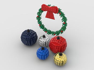 LEGO Toy Christmas Decoration Combination Christmas Ball Christmas Wreath model