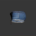 Blue Denim Shorts With Belt Frayed Hem And Pockets For Casual Daily Use