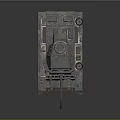 Armored Military Tank Featuring Metallic Tracks Cannon Turret And Vintage Design