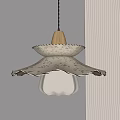 Elegant Modern Wooden Pendant Light With Layered Carved Beige Shade For Home Decor