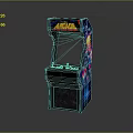 Vibrant Colorful Arcade Machine With Neon Lights Control Buttons And Artwork
