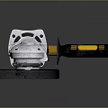 Yellow and Black Angle Grinder with Grinding Wheel and Ergonomic Handle Design