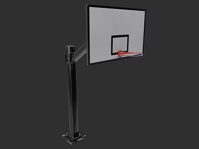 Durable Basketball Hoop Stand With Sturdy Pole And Backboard For Sports 3d model