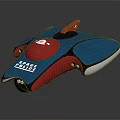 Space Patrol Vehicle Model In Blue Red And White With Streamlined Design And Glossy Finish