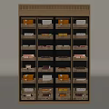 Modern Wooden Storage Cabinet With Multiple Drawers And Organized Shelves