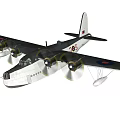 Vintage Passenger Aircraft With Four Propellers Floats Registration Number 705 And Wing Emblems