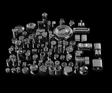 modern mechanical parts 3d model