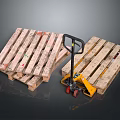 Wooden Pallets And Manual Hydraulic Pallet Jack Industrial Material Handling Equipment