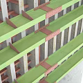 Detailed Bridge Structural Layout With Multiple Circular Supports And Pipes Framework