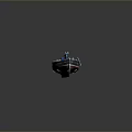 Intricate Blue Wooden Boat Model Featuring Apparatus And Upper Structure Design