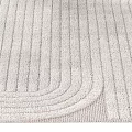 Light Beige Square Rug With Modern Ribbed Texture For Living Room Decor