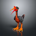Fantasy Mythical Bird With Large Orange Red Beak Black Brown Feathers And Orange Claws