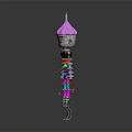 Vibrant Biomechanical Character With Purple Head And Colorful Segmented Body Design