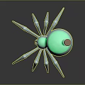 Silver Metallic Spider With Glass Bottle Wooden Cork On Dark Background And Reflection