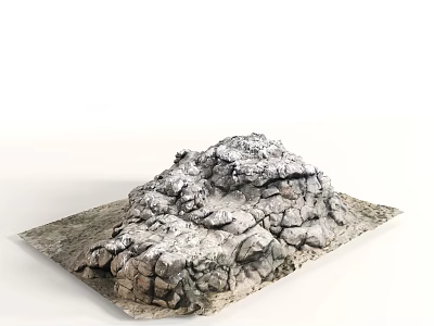 Artificial Rockery Stone With Cracked Rugged Surface And Natural Textured Design 3d model