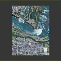 Modern 3D Map Model Showcasing Urban Cityscape With Waterfront And Green Spaces 3d model