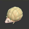 Cartoon Hedgehog Character With Round Yellow Body And Petal Like Texture For Game And Film