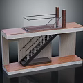 Modern Staircase Design With Wooden Steps Glass Railing And Brick Walls