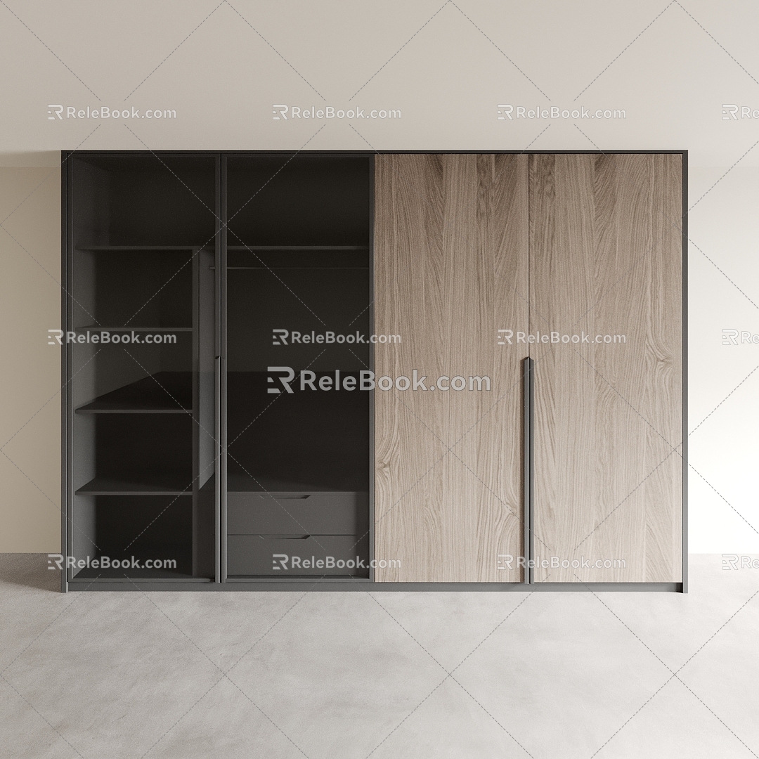 Wardrobe Locker Decorative Cabinet Bookcase Storage Cabinet Side Cabinet Wall Cabinet 3d model