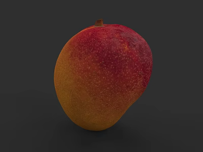 Fresh Ripe Mango With Red And Yellow Speckled Skin And Juicy Flesh 3d model