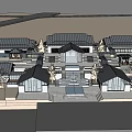 Traditional Guesthouse Building Complex With Courtyard Layout And Tile Roof Design