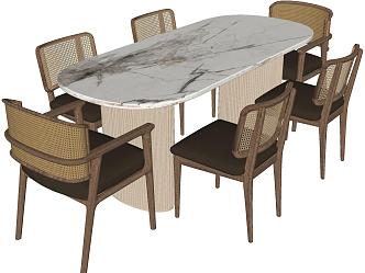 Modern Dining Table and Chair 3d model