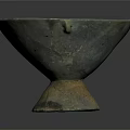 Handcrafted Green Bowl Shaped Sculpture With Carved Base And Smooth Surface