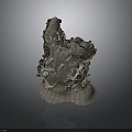 Gray Sculptural Decorative Artwork With Intricate Textured Surface And Base