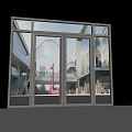 Modern Double Glass Doors With Metal Frame And Clear Transparent Panels