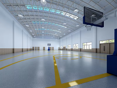 modern basketball hall basketball court 3d model