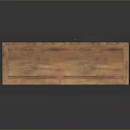 Rustic Wooden Cabinet With Shutter Doors Drawer And Wicker Baskets Tray Holding Mug And Plate