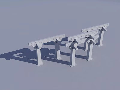 Garden Landscape With Traditional Chinese Archway Structures Featuring Stone Pillars And Classic Design 3d model