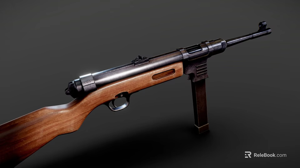 Vintage Bolt Action Rifle With Wooden Stock And Metal Barrel Design 3d model 