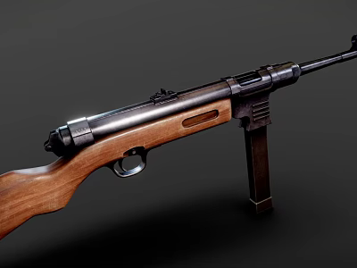 Vintage Bolt Action Rifle With Wooden Stock And Metal Barrel Design 3d model
