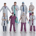 Doctors, nurses, attending doctors, surgeons, medical staff, medical staff, many people 3d model