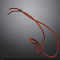 Red Rope With Intricate Knots And Loop Structure On Dark Background
