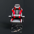 Modern Ergonomic Gaming Chair With Black Red Leather And Swivel Base