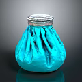 Blue Pleated Storage Jar With Silver Lid For Stylish Home Organization