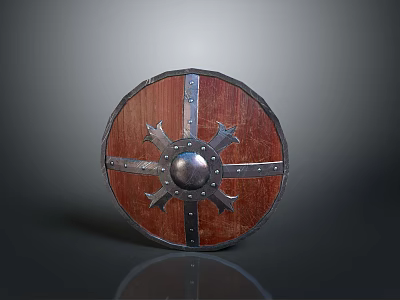 Medieval Shield Ancient Shield Defensive Weapon Ancient Shield Iron Shield Protective Shield Wooden Shield 3d model