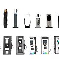 Public Electric Vehicle Charging Stations with Various Modern Designs and Styles