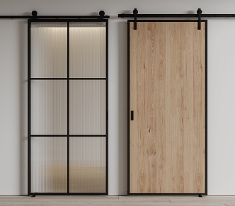 Modern barn door sliding door sliding door 3d model