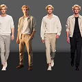 Group of Four Men Modeling Stylish Casual Outfits With Different Clothing Styles