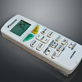 White Daikin Air Conditioner Remote Control With Display Screen And Function Buttons 3d model