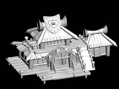 Modern Cartoon Building Cartoon House 3d model