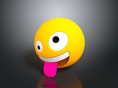 Yellow Smiley Face Emoji Daily Life Item With Big Eyes And Shiny Surface 3d model