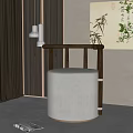 New Chinese-style Single Sofa 3d model